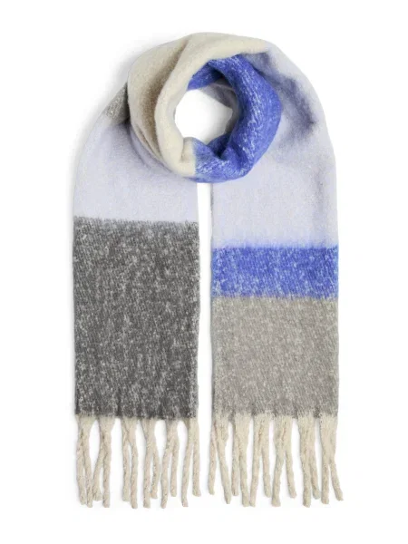 PIECES Fular PCBEA albastru / gri metalic / gri bazalt alb