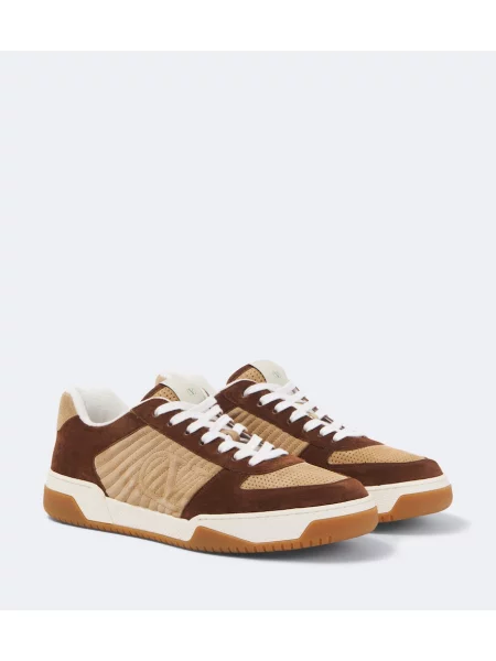 Sneakerși Valentino Garavani din piele de căprioară maro