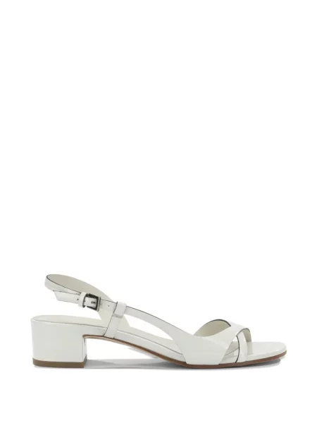 Sandale Del Carlo slingback cu bretele alb