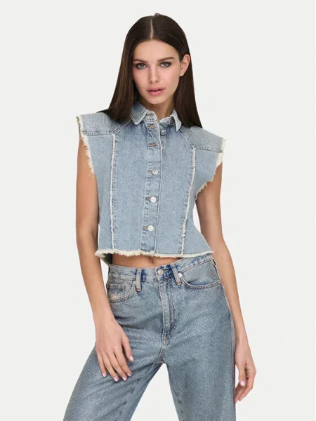 ONLY Vestă elegantă Hollywood albastru
