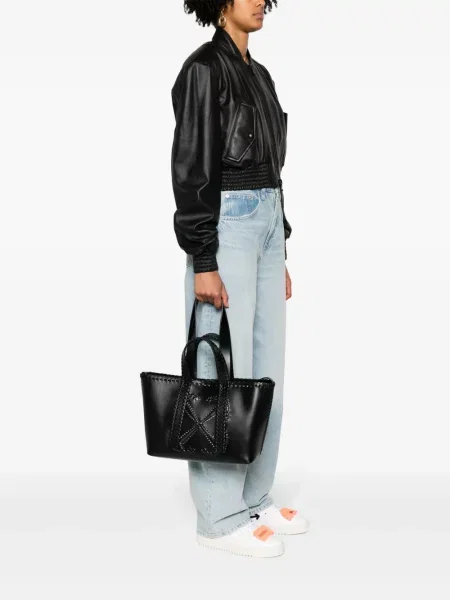 Iš natūralios odos odinė rankinė Off-white balta
