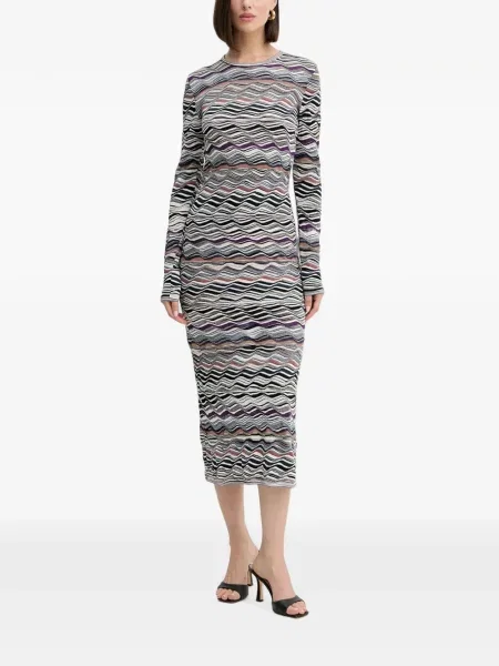 Rochie midi Missoni tricotate alb