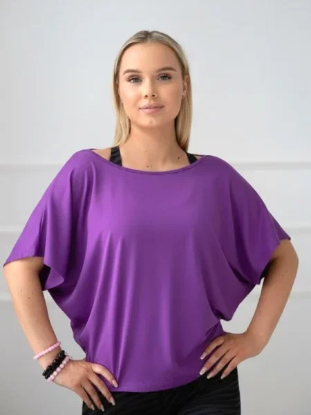 Bluzka luźna do tańca i fitness Salsa Violet fioletowa