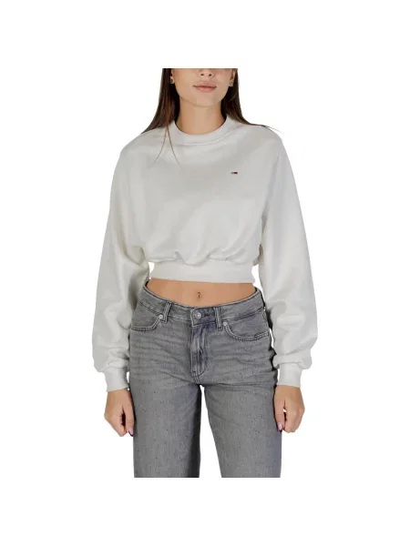 Zkrácená mikina Tommy Hilfiger bílá