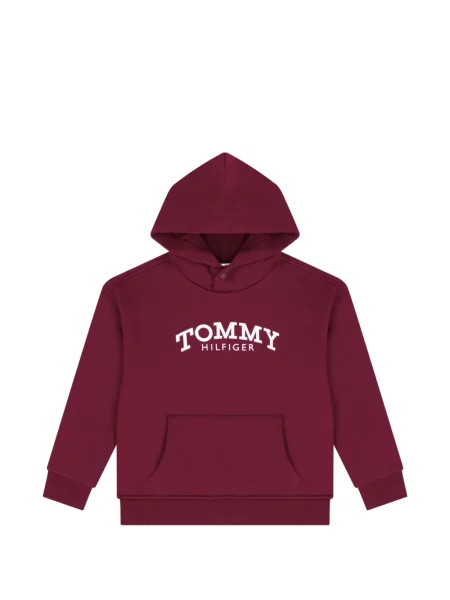 Bluza z kapturem dziecięca Tommy Hilfiger czerwona