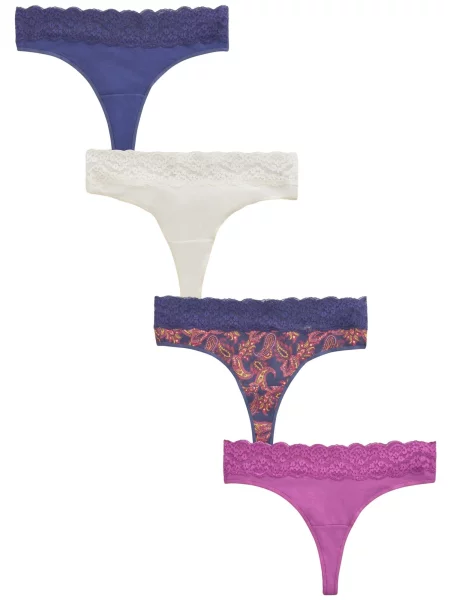 Next Tanga bleumarin / mov neon / roșu burgundy alb