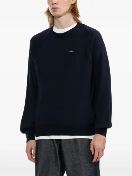 Pulover A.p.c. cu broderie albastru