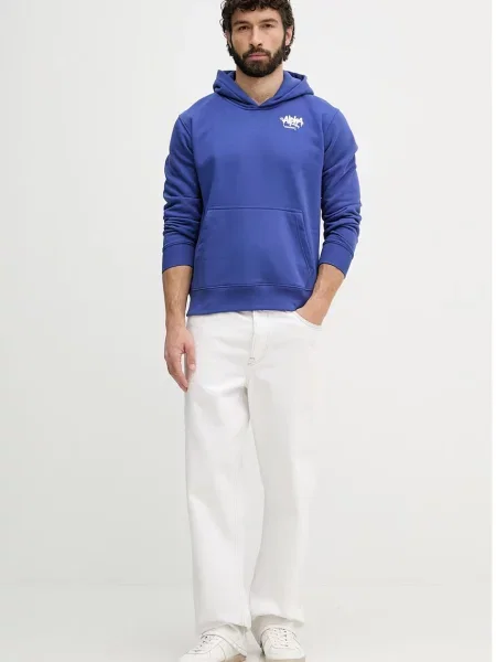 ALPHA INDUSTRIES Mikina modrá / biela fialová