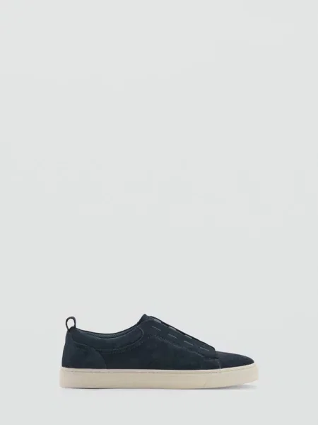 Zamszowe buty sportowe z podeszwą Vibram® Mężczyzna 40 MANGO MAN granatowy