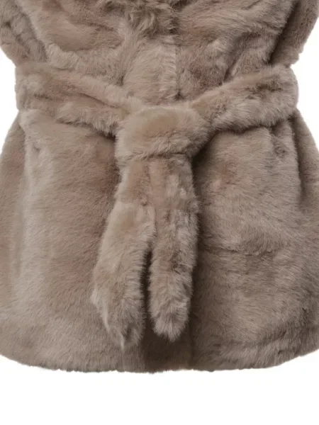 Cu centură vestă V°73 cu blană maro