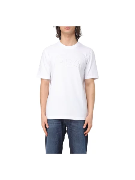 Diesel t-shirt T-ADJUST-BIGOVAL z nadrukiem biały