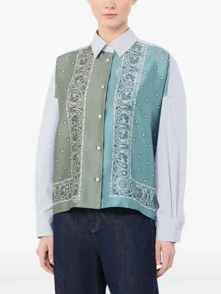 Cămașă Weekend Max Mara cu dungi cu imagine albastru