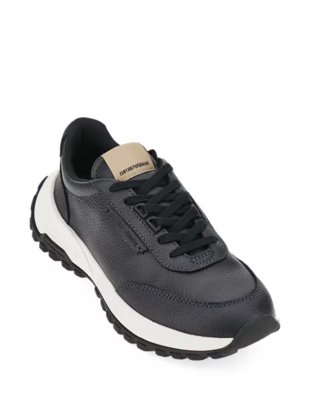 Bőr sneaker Emporio Armani kék