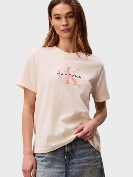 Классическая футболка Calvin Klein бежевая