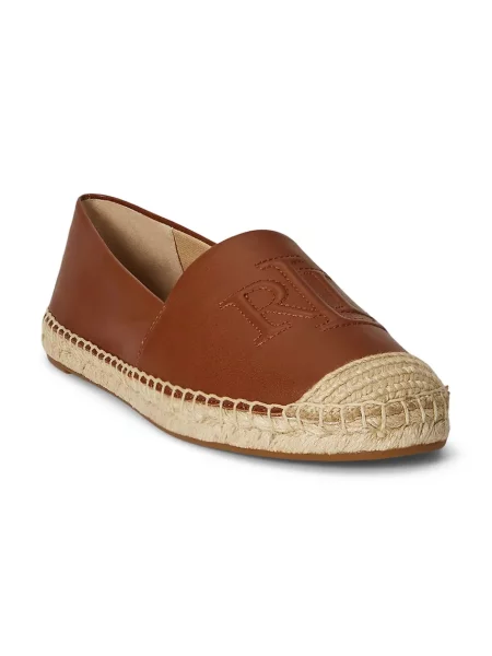 Kožené espadrilky Lauren Ralph Lauren Cameryn Lg 2 hnedá