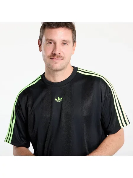 Тениска adidas Adicolor Jacquard Jersey Black / Signal Green S черно
