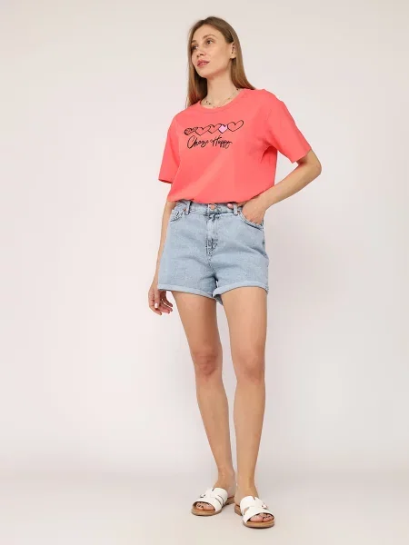 Футболка YUKI бавовна/поліестер рожевий