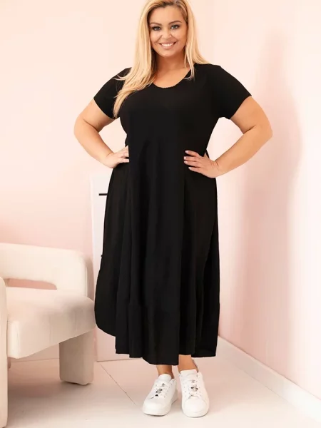 Rochie mini Kesi Włoski cu mâneci scurte scurtă de costum negru