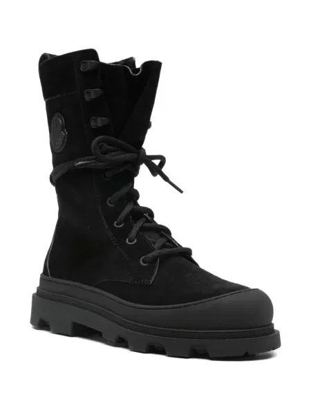 Botine Moncler cu șireturi din dantelă cu autograf negru