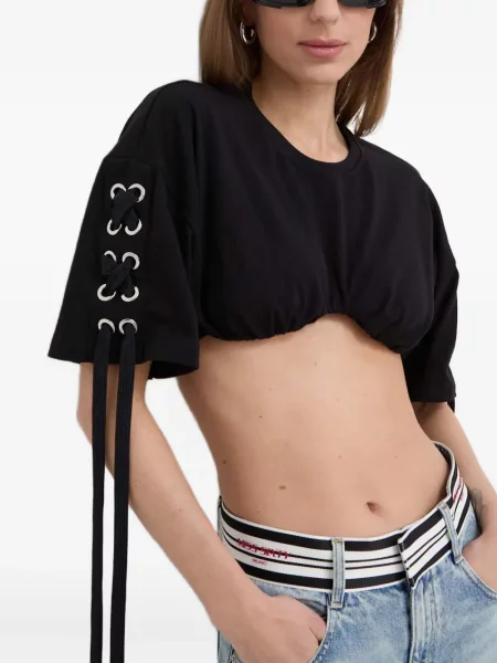 Top Pinko din dantelă negru