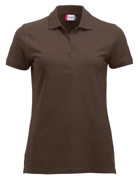 Clique Classic Marion S/S Polo — nowoczesny krój – dark mocca brązowa