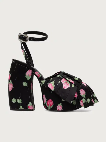 MARC JACOBS sandale cu THE BOW PLATFORM HEEL negru