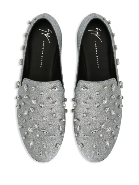 Pantofi loafer Giuseppe Zanotti argintiu