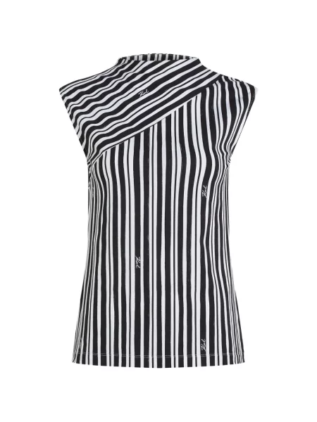 Top Karl Lagerfeld cu dungi negru