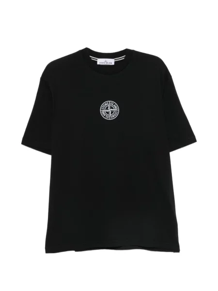 Tricou Stone Island cu imagine cu decolteu rotund negru