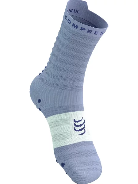 Шкарпетки Compressport Pro Racing Socks Ultralight Run High White/Alloy білі