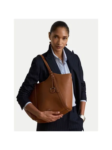Shopper kabelka Lauren Ralph Lauren hnedá