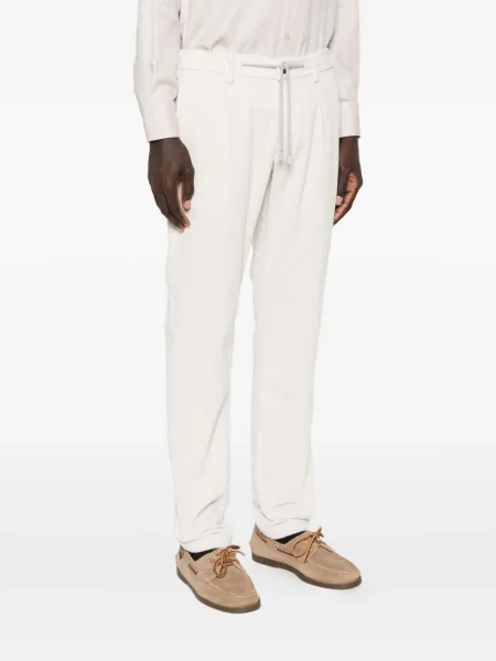 Pantaloni Eleventy de catifea cord alb
