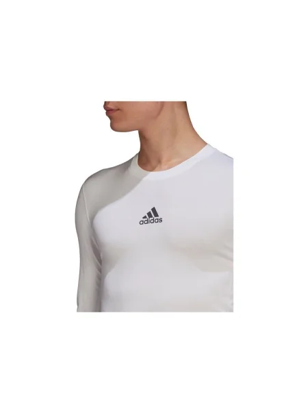 Comprimare tricou mânecă lungă Adidas alb