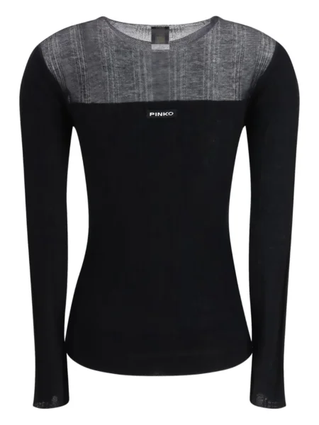 Top Pinko transparente negru