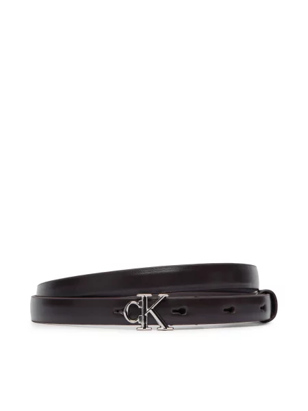 Ζώνη Calvin Klein Round Ck Buckle Smooth μαύρο