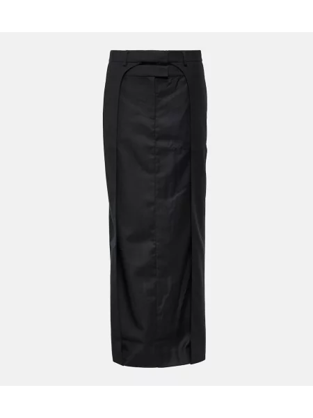 Fusta plisata Aya Muse de lână plisată negru