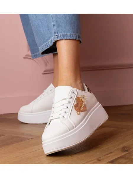 Sneakerși Gemre cu model leopard alb