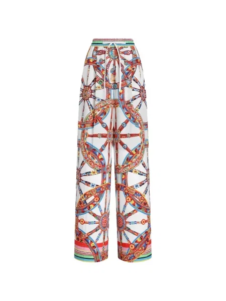 Pantaloni Dolce & Gabbana cu imagine din poplin alb