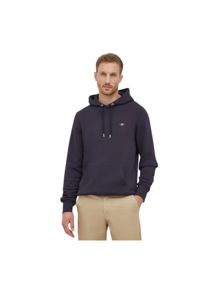 Bluza z kapturem Gant z kapturem niebieska