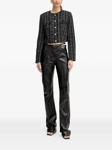 Geacă Guess cu perle din tweed negru