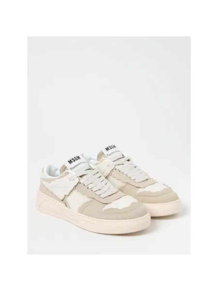 Sneakersy Msgm z owczej skóry beżowe