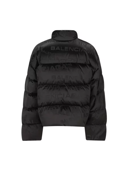 Lniana kurtka Balenciaga z logo czarna