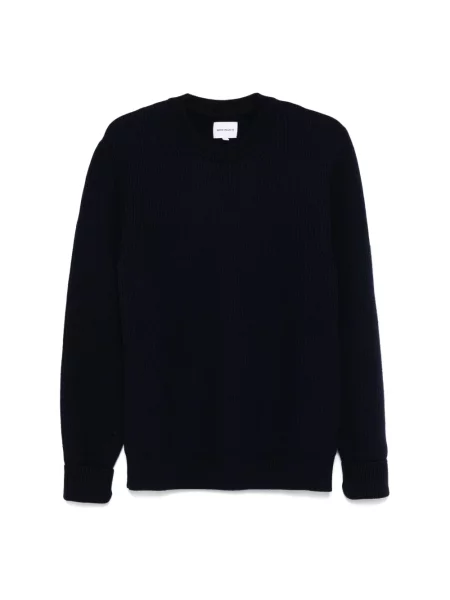 Sweter Norse Projects z wełny merino niebieski