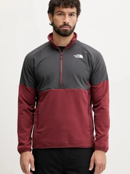 The North Face hanorac Glacier Heavyweight cu imprimeu roșu