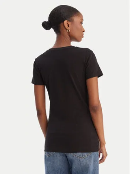 Tričko Guess Jeans Ss Cn Leo Triangle Tee Jet Black S černé