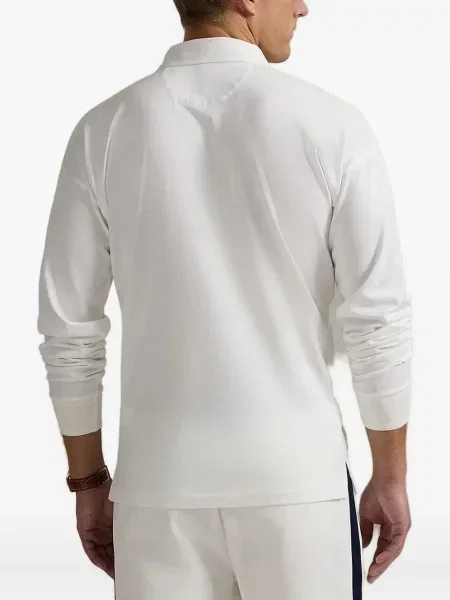 Tricou polo Polo Ralph Lauren cu broderie cu glugă din piele negru