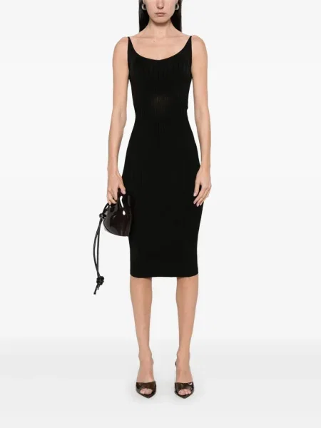 Rochie midi Mugler tricotate negru