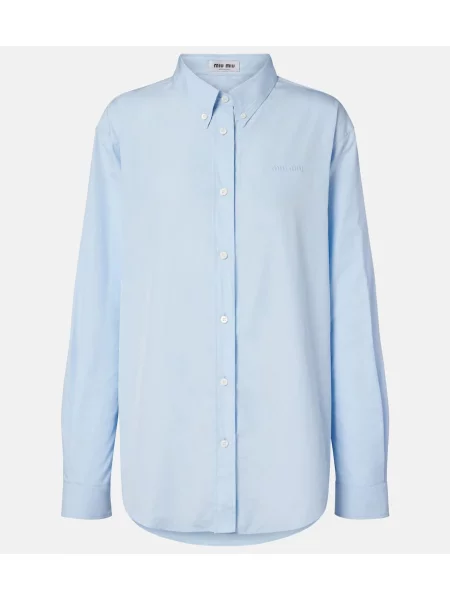 Cămașă Miu Miu din poplin albastru