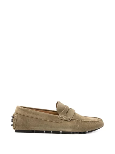 Pantofi loafer Emporio Armani din piele de căprioară verde