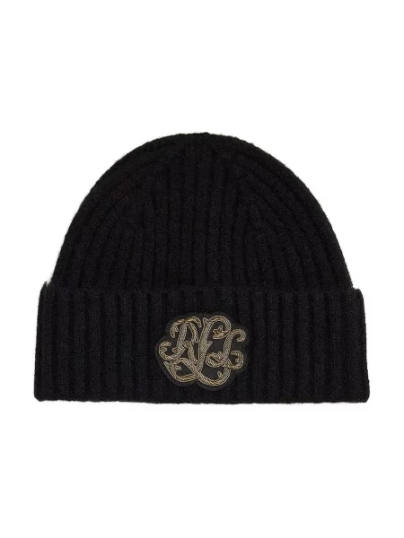 Kapa s dodatkom vune Lauren Ralph Lauren crna